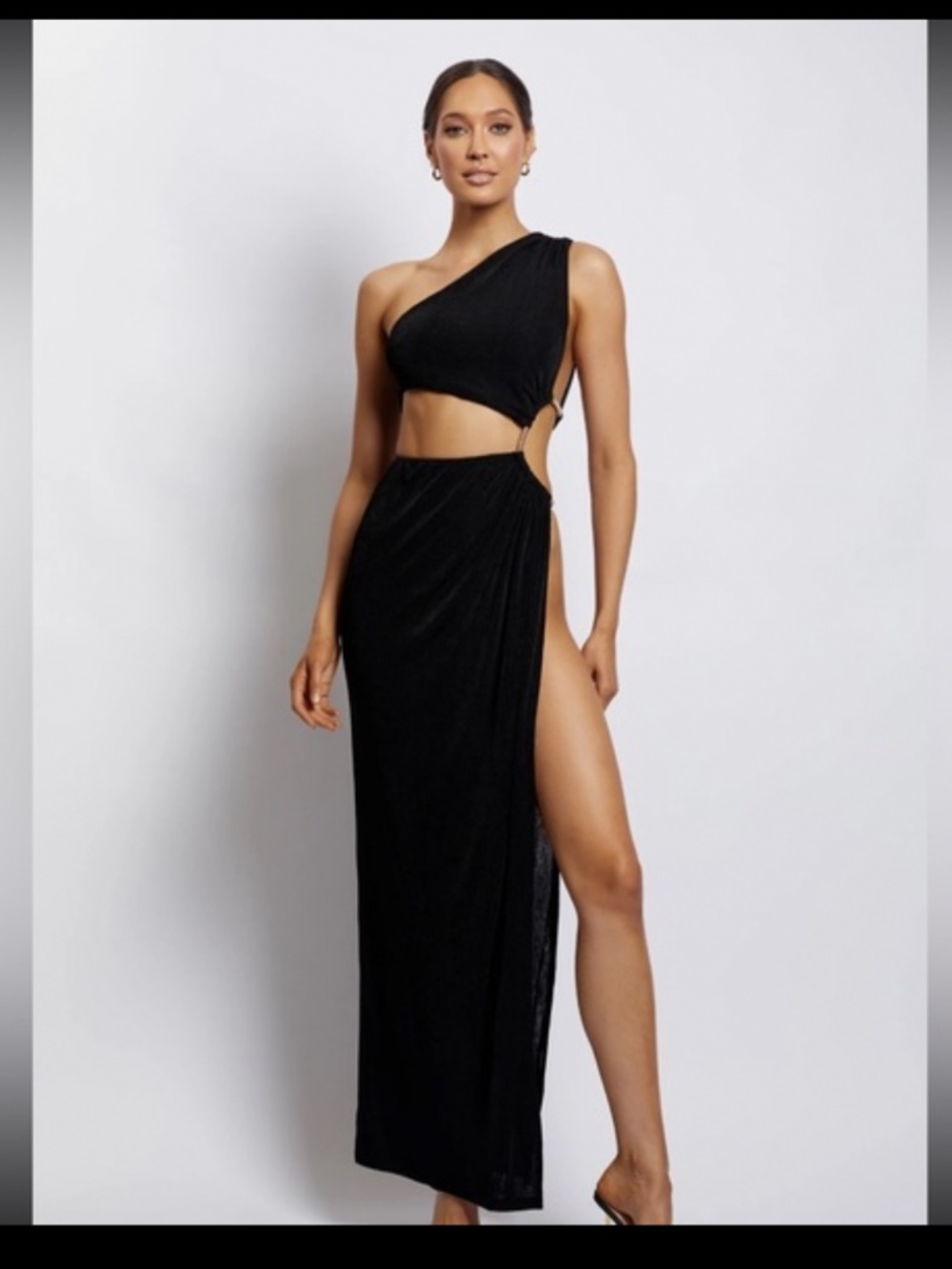 Meshki ruched side cutout maxi dress size xs - Picture 3 of 8